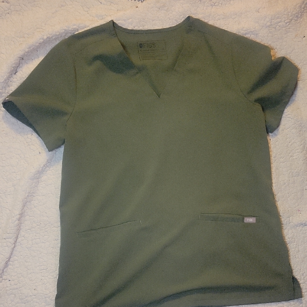 Figs Forest Green Scrub Top, Jogger Bottom Set